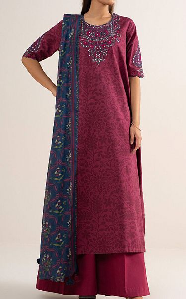 Sapphire Raspberry Rose Cotton Suit | Pakistani Lawn Dress in USA- Image 1