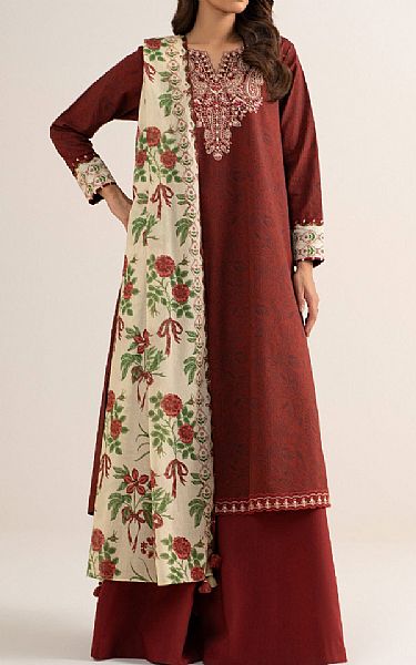 Sapphire Dull Red Cotton Suit | Pakistani Lawn Dress in USA- Image 1