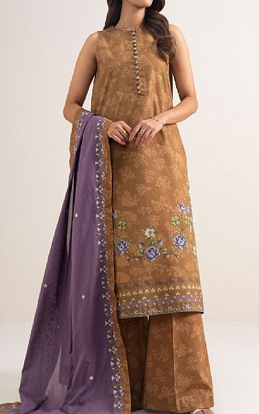 Sapphire Brown Cotton Suit | Pakistani Lawn Dress in USA- Image 1