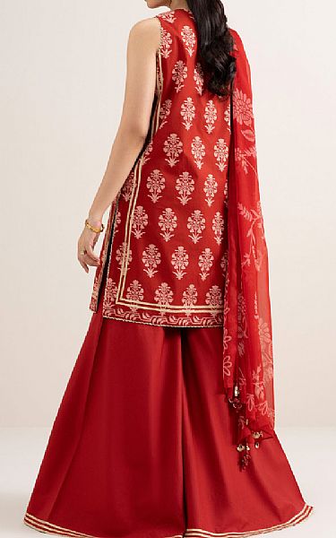 Sapphire Red Cotton Suit | Pakistani Lawn Dress in USA- Image 2