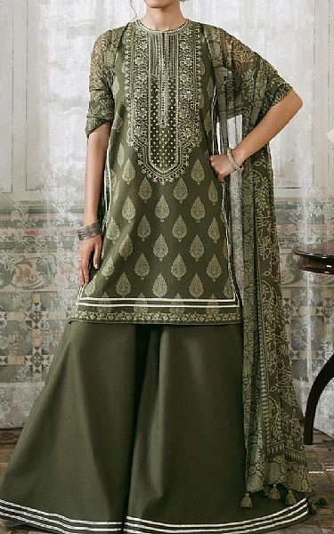Sapphire Hazel Green Cotton Suit | Pakistani Lawn Dress in USA- Image 1