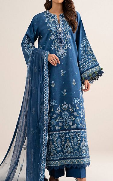 Sapphire Blue Cotton Suit | Pakistani Lawn Dress in USA- Image 1
