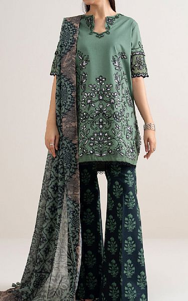 Sapphire Viridian Green Cotton Suit | Pakistani Lawn Dress in USA- Image 1