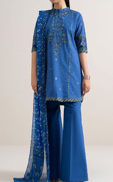 Sapphire Blue Cotton Suit | Pakistani Lawn Dress in USA- Image 1