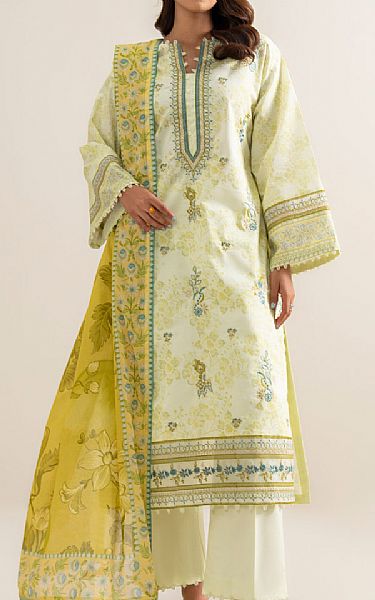 Sapphire Off White/Arylide Yellow Lawn Suit | Pakistani Lawn Dress in USA- Image 1