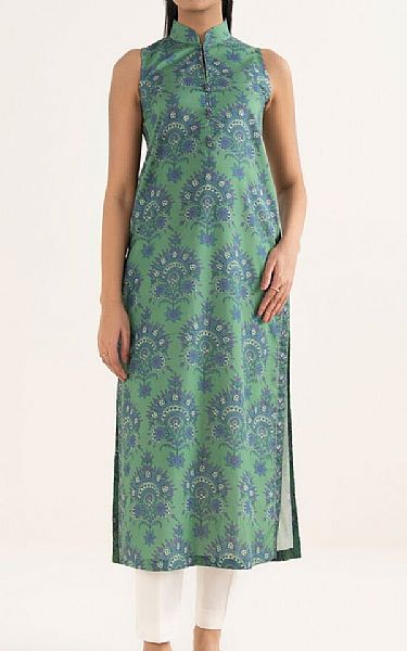 Sapphire Green Lawn Kurti | Pakistani Lawn Dress in USA- Image 1