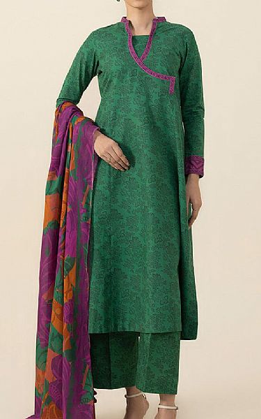 Sapphire Emerald Green Cambric Suit | Pakistani Winter Dresses- Image 1