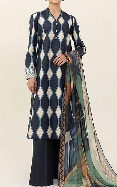 Sapphire Prussian Blue Cambric Suit (2 pcs) | Pakistani Winter Dresses- Image 1