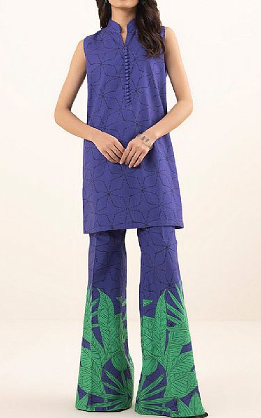 Sapphire Dark Slate Blue Cambric Suit (2 pcs) | Pakistani Winter Dresses- Image 1