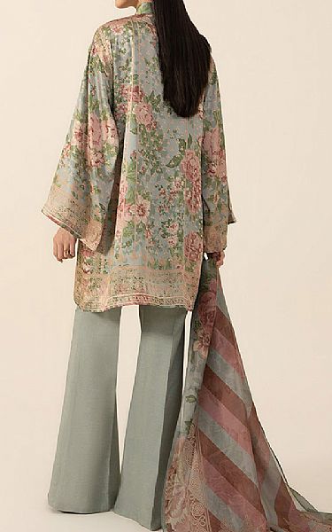 Sapphire Laurel Green Satin Suit | Pakistani Embroidered Chiffon Dresses- Image 2