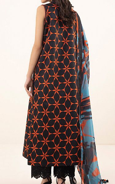 Sapphire Black/Orange Cotton Suit (2 pcs) | Pakistani Winter Dresses- Image 2