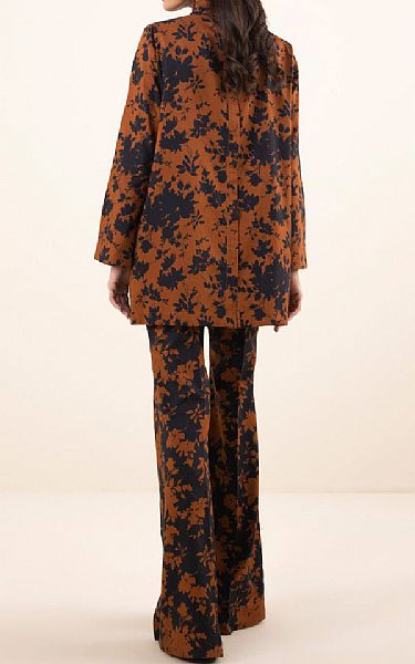 Sapphire Black/Rust Linen Suit (2 pcs) | Pakistani Winter Dresses- Image 2