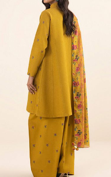 Sapphire Mustard Yellow Dobby Suit | Pakistani Winter Dresses- Image 2