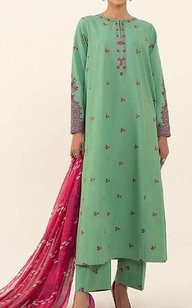 Sapphire Slate Green Cambric Suit | Pakistani Winter Dresses- Image 1