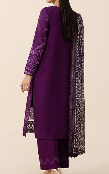 Sapphire Plum Silk Suit | Pakistani Embroidered Chiffon Dresses- Image 2