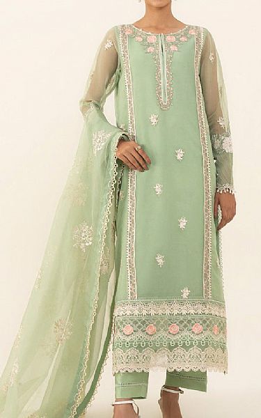 Sapphire Pistachio Green Organza Suit | Pakistani Embroidered Chiffon Dresses- Image 1