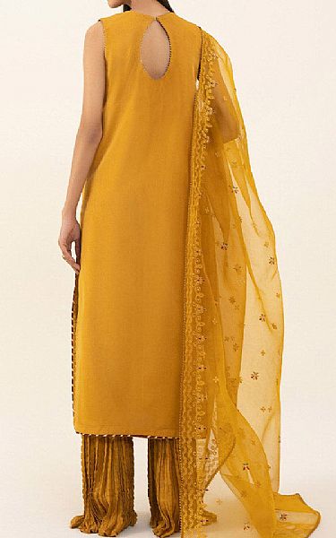 Sapphire Mustard Yellow Organza Suit | Pakistani Embroidered Chiffon Dresses- Image 2