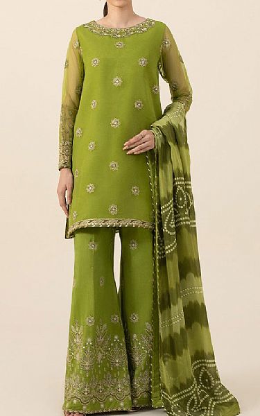 Sapphire Murky Green Organza Suit | Pakistani Embroidered Chiffon Dresses- Image 1