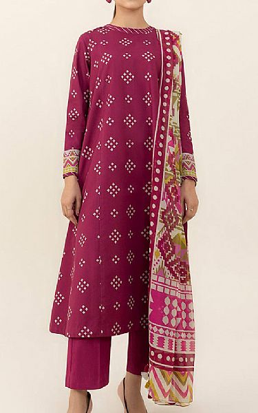 Sapphire Dark Fuchsia Cambric Suit | Pakistani Winter Dresses- Image 1
