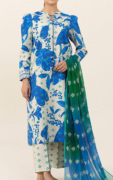 Sapphire Off White/Blue Cotton Suit | Pakistani Winter Dresses- Image 1