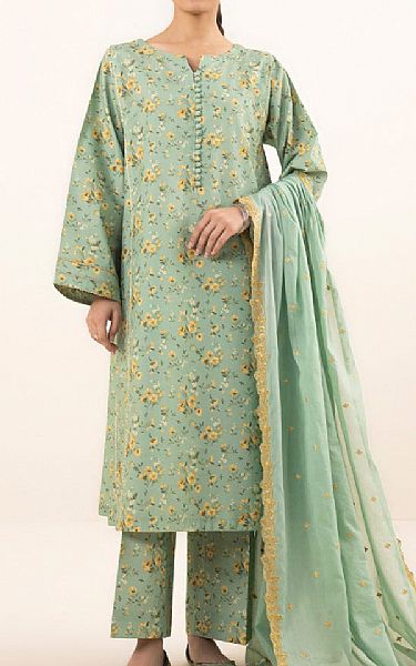 Sapphire Laurel Green Cambric Suit | Pakistani Winter Dresses- Image 1