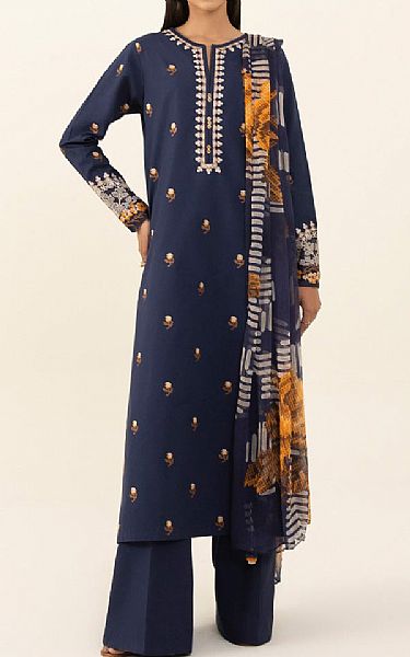 Sapphire Navy Blue Cambric Suit | Pakistani Winter Dresses- Image 1