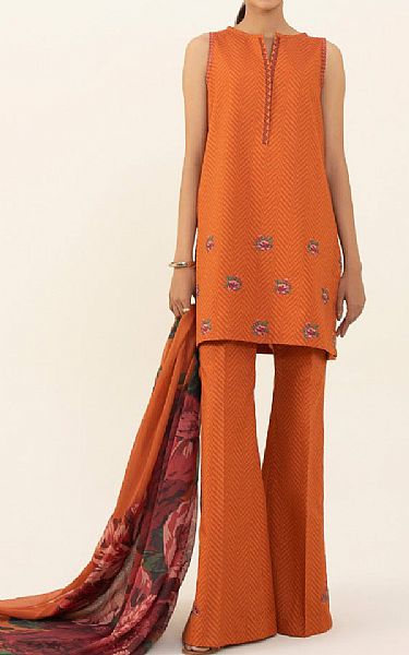 Sapphire Ginger Orange Cambric Suit | Pakistani Winter Dresses- Image 1