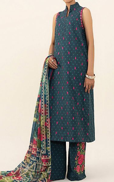 Sapphire Dark Teal Cambric Suit | Pakistani Winter Dresses- Image 1