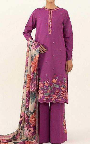 Sapphire Boysenberry Cambric Suit | Pakistani Winter Dresses- Image 1
