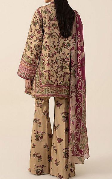 Sapphire Tan Silk Suit | Pakistani Embroidered Chiffon Dresses- Image 2