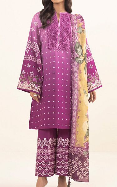 Sapphire Purple Dobby Suit | Pakistani Winter Dresses- Image 1