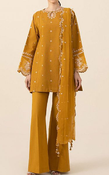 Sapphire Mustard Dobby Suit | Pakistani Winter Dresses- Image 1