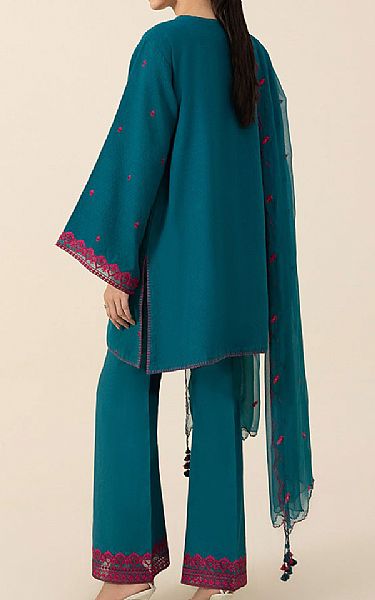 Sapphire Teal Dobby Suit | Pakistani Winter Dresses- Image 2