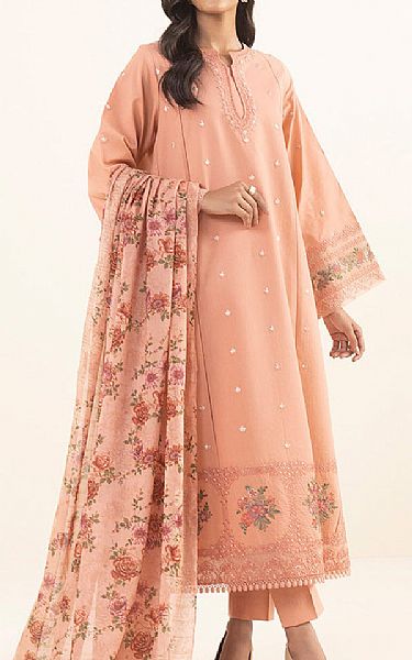 Sapphire Peach Cambric Suit | Pakistani Winter Dresses- Image 1