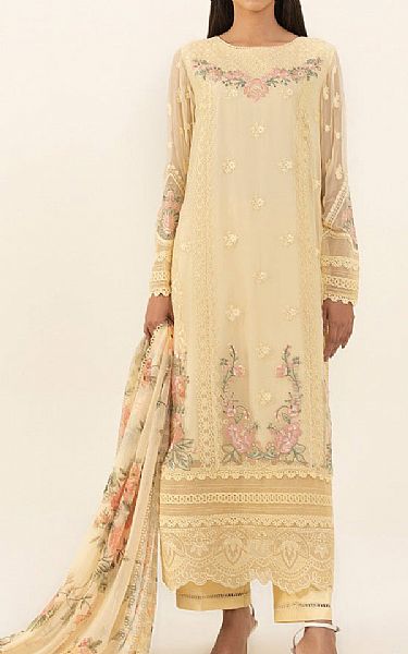 Sapphire Cream Chiffon Suit | Pakistani Embroidered Chiffon Dresses- Image 1