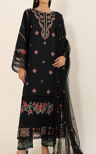 Sapphire Black Net Suit | Pakistani Embroidered Chiffon Dresses- Image 1