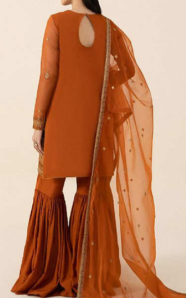 Sapphire Rust Net Suit | Pakistani Embroidered Chiffon Dresses- Image 2