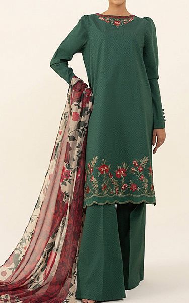 Sapphire Mineral Green Cambric Suit | Pakistani Winter Dresses- Image 1
