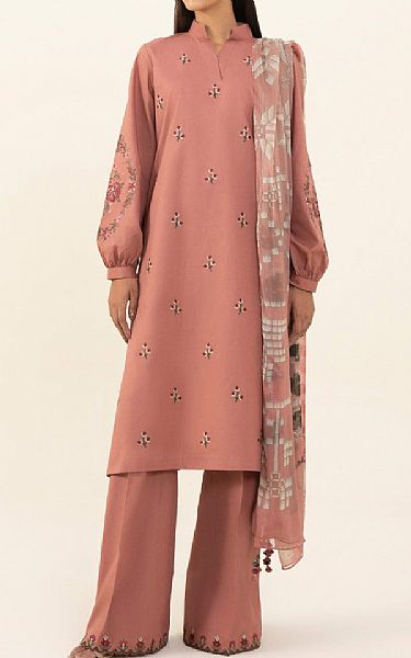 Sapphire Brownish Pink Cambric Suit | Pakistani Winter Dresses- Image 1