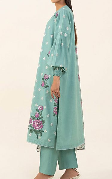 Sapphire Cyan Opaque Cambric Suit | Pakistani Winter Dresses- Image 2