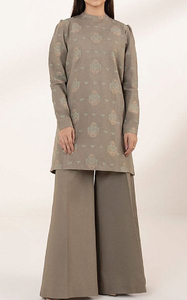 Sapphire Stone Grey Jacquard Suit (2 pcs) | Pakistani Lawn Suits- Image 1