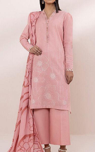 Sapphire Faded Pink Dobby Suit (2 pcs) | Pakistani Lawn Suits- Image 1
