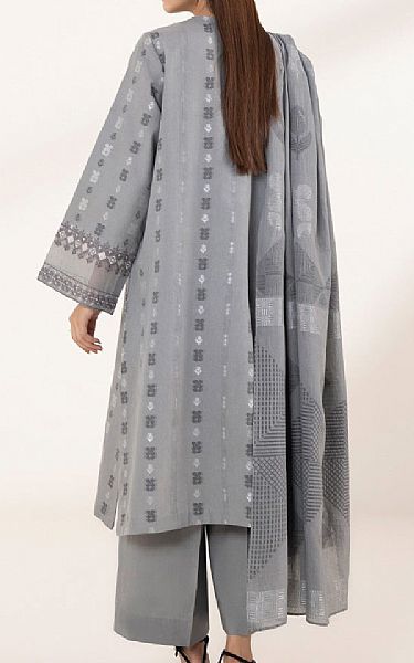 Sapphire Grey Jacquard Suit | Pakistani Lawn Suits- Image 2