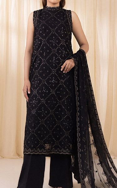 Sapphire Black Chiffon Suit | Pakistani Embroidered Chiffon Dresses USA- Image 1