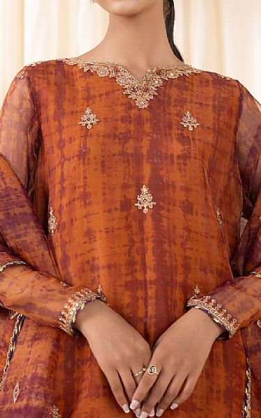 Sapphire Halloween Orange Organza Suit | Pakistani Embroidered Chiffon Dresses USA- Image 3