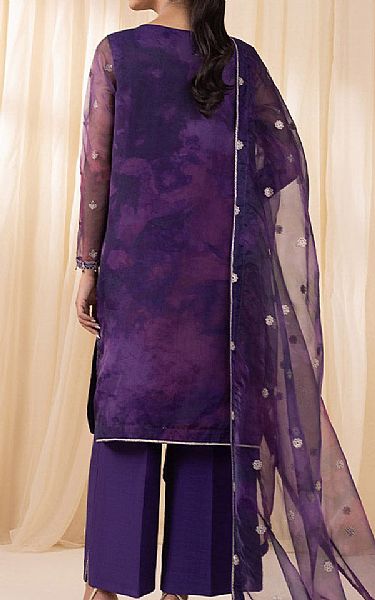 Sapphire Purple Organza Suit | Pakistani Embroidered Chiffon Dresses USA- Image 2