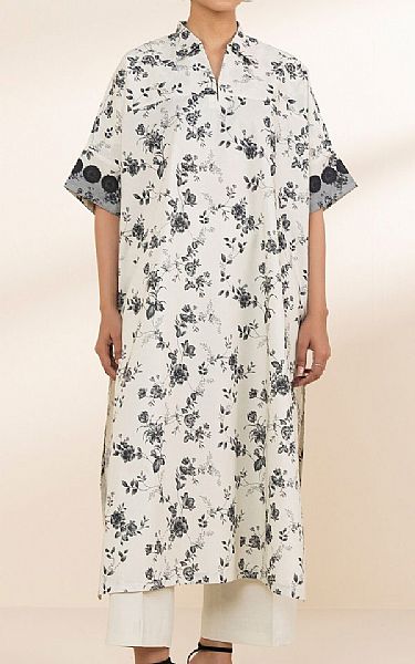 Sapphire Off White/Black Lawn Kurti | Pakistani Lawn Dress in USA- Image 1