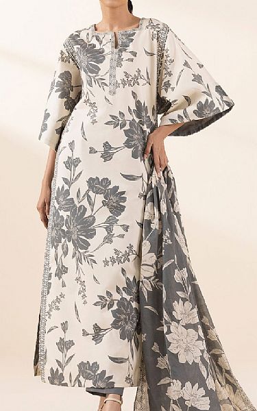 Sapphire Off White/Grey Lawn Suit | Pakistani Lawn Dress in USA- Image 1