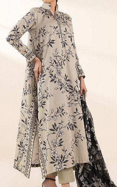 Sapphire Beige/Black Lawn Suit | Pakistani Lawn Dress in USA- Image 1