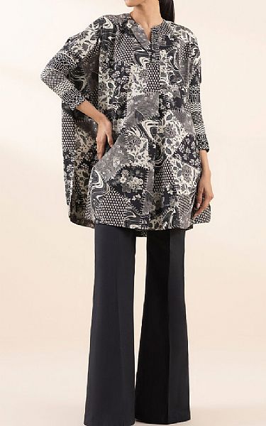 Sapphire Black/Off White Lawn Suit (2 pcs) | Pakistani Lawn Dress in USA- Image 1